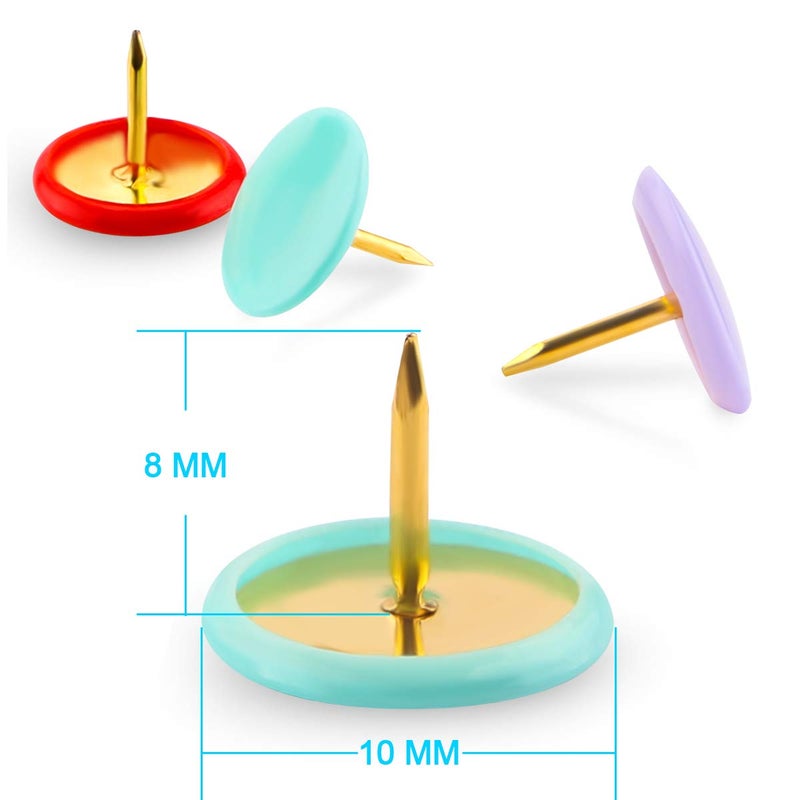 Yalis Colors Thumb Tacks 300-count, Colors Plastic Roundness Push Pins Decorative Tacks for Corkboard, 10 Assorted Colors - Image 3